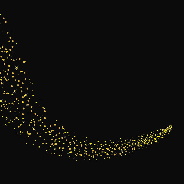 vector gold glittering stars tail dust - Vector, Image