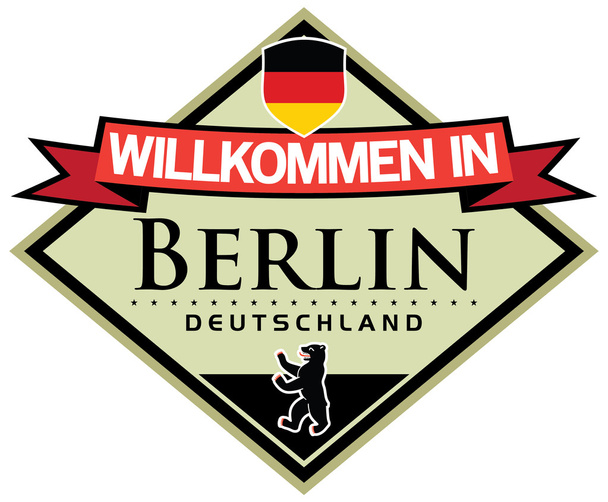 berlin germany sticker - Вектор, зображення