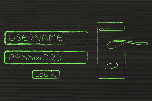 concept of safe username and password credentials - Foto, Imagem