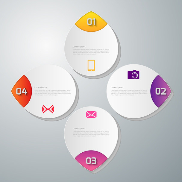 Vector illustration infographics four circles - Vector, Image