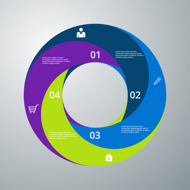 Vector illustration infographics circle with sectors - Vetor, Imagem