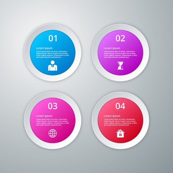 Vector illustration infographics four circles - Vector, afbeelding
