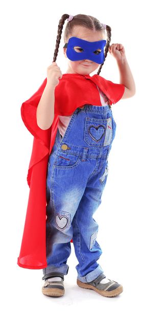 bambina vestita da supereroe isolata
 - Foto, immagini