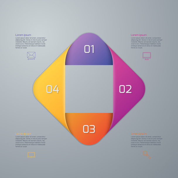 Vector illustration infographics four options - Διάνυσμα, εικόνα