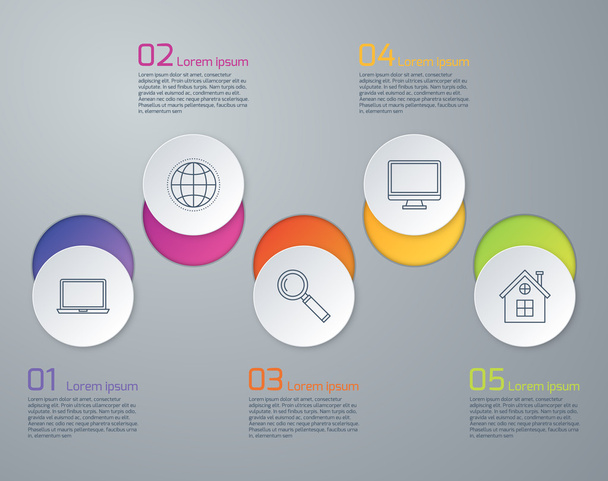 Vector illustration infographic five options - Vector, Image