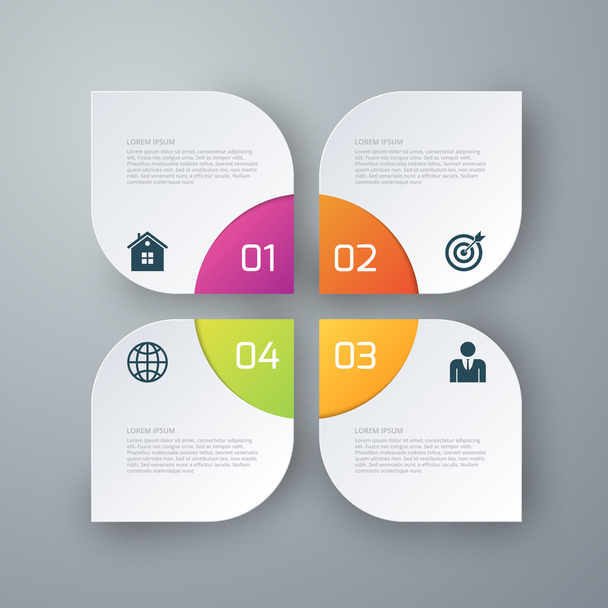 Vector illustration infographics four options squares - Vector, Image