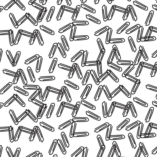Hand Drawn Paper clips seamless pattern background. Vector - Vector, Image