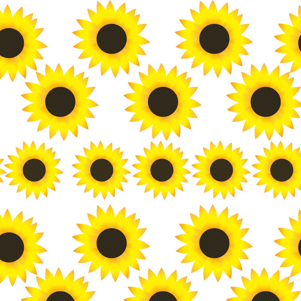 Vektorové květinový vzor bezešvé se slunečnicemi. - Vektor, obrázek