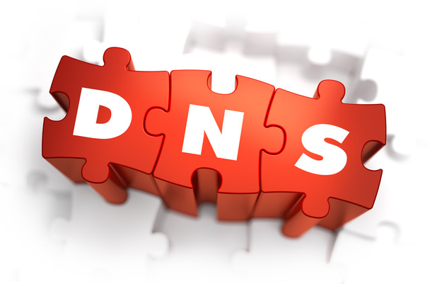 DNS - White Word on Red Puzzles. - Fotó, kép