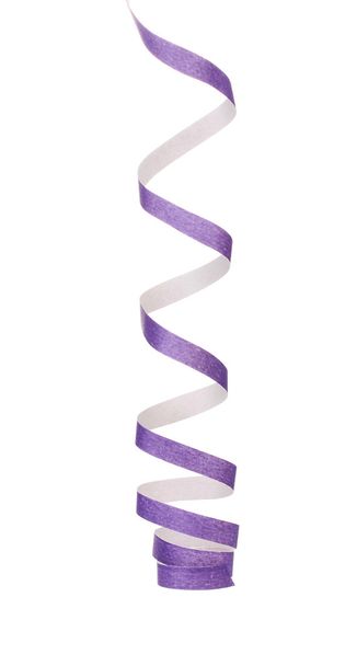 Purple streamer isolated on white - Фото, зображення