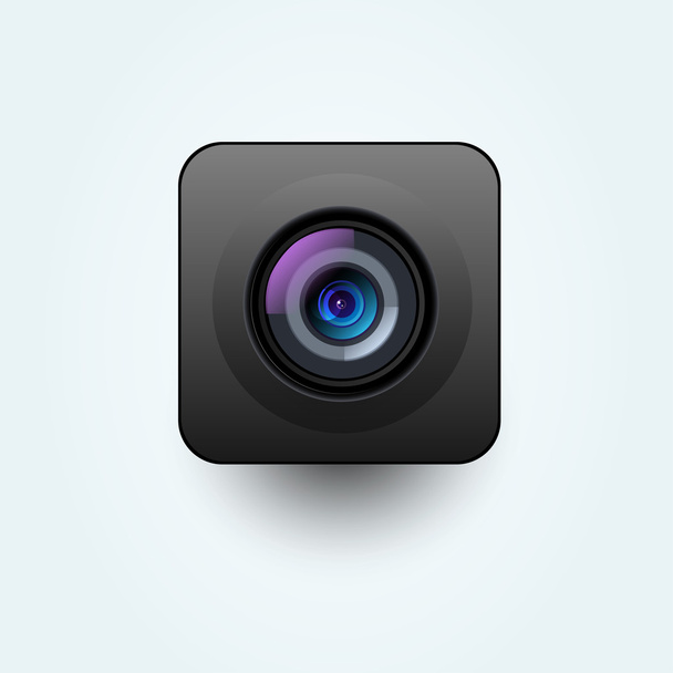 Illustrazione nera dell'obiettivo della fotocamera vettoriale
 - Vettoriali, immagini