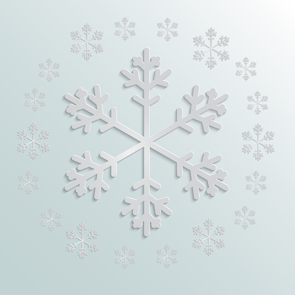 gray bulk snowflake - Vector, Image