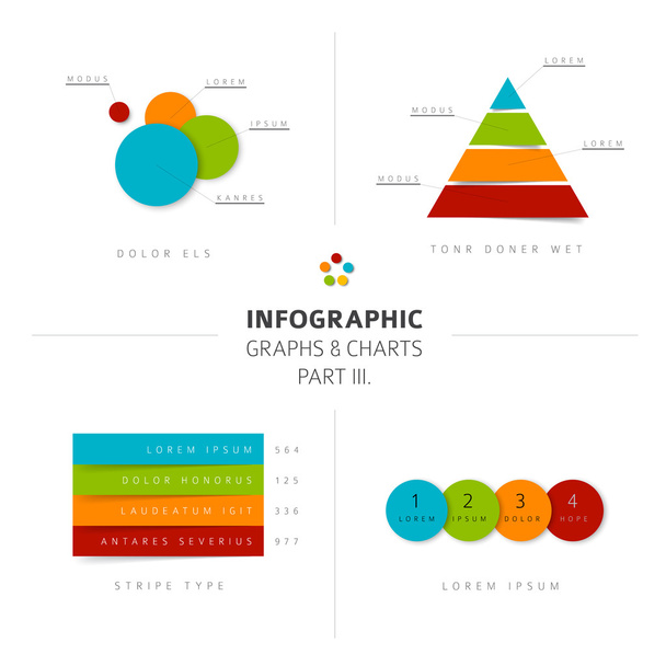 flat design infographic charts and graphs - Vettoriali, immagini