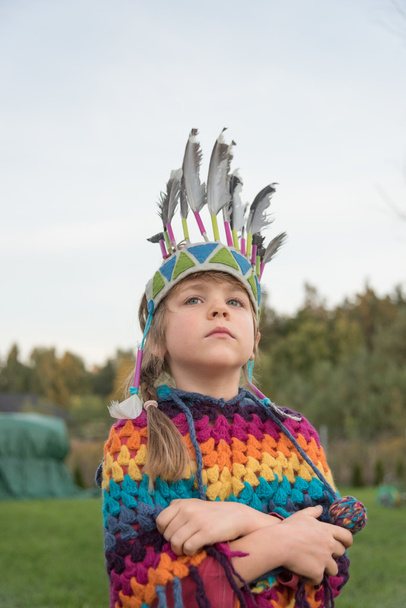 Little girl as Amercian Indian - Photo, image