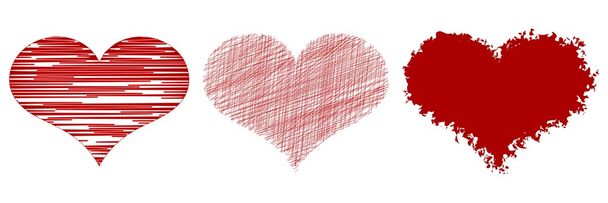 Červené srdce ikony - Vektor, obrázek