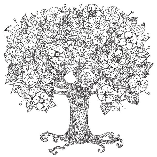 Kruh orientovat květinové černá a bílá - Vektor, obrázek
