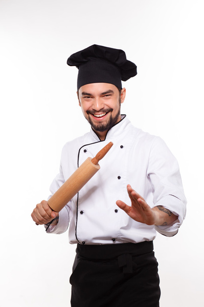 happy cook man with roller - Photo, image