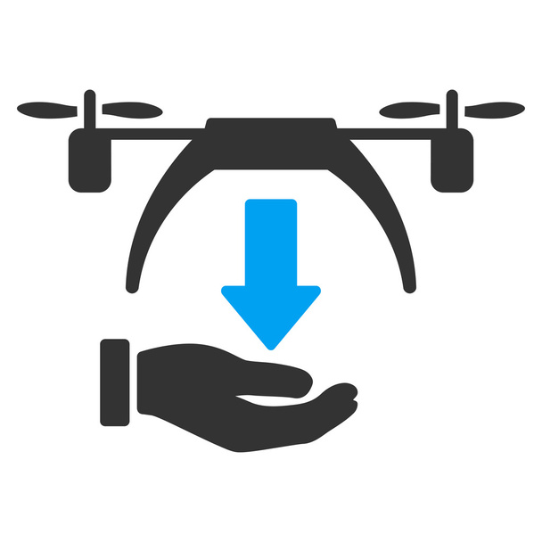 Unload Drone Flat Icon - Vektori, kuva