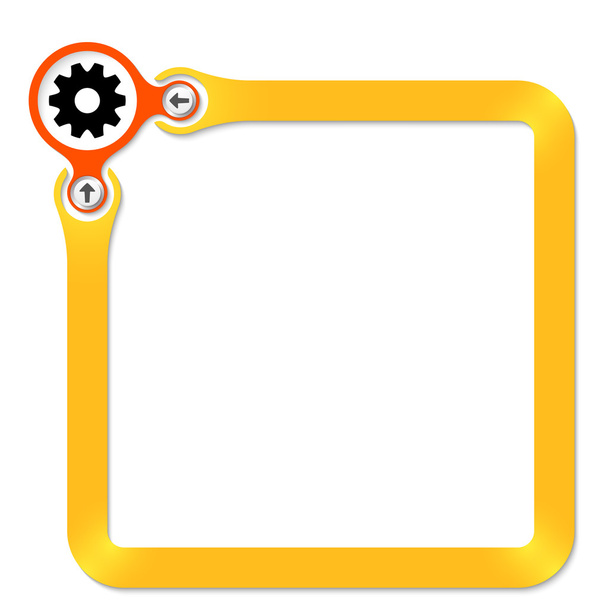 Red circle with arrow and yellow frame for your text - Vektori, kuva