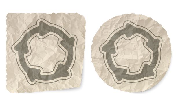 Τσαλακωμένο ολίσθηση του χαρτί και ένα βέλη - Διάνυσμα, εικόνα
