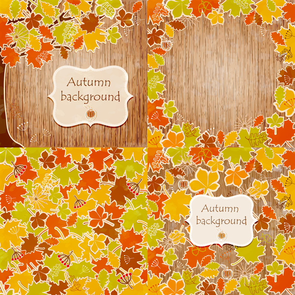 Set of autumn leaves backgrounds. - Wektor, obraz