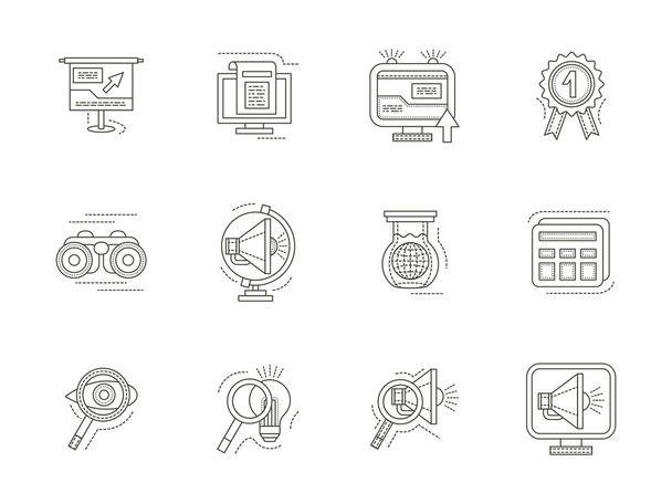 SEO thin line vector icons set - Vector, Image