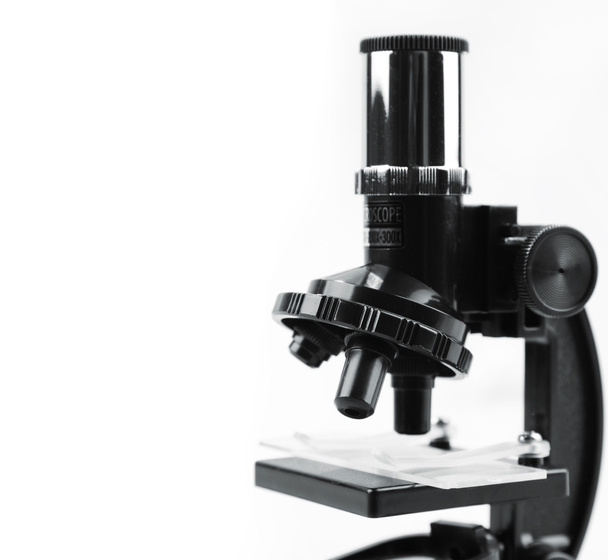 Microscopio sobre blanco
 - Foto, Imagen