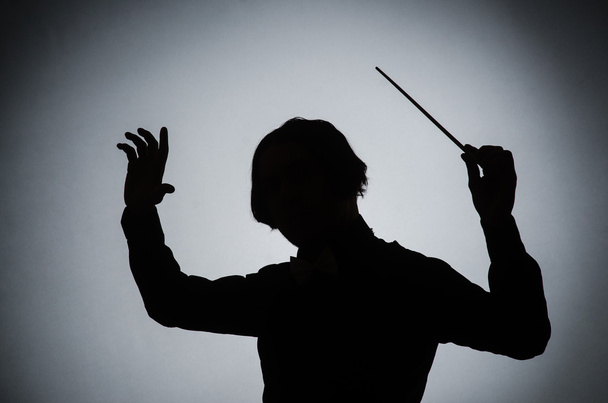 Director de orquesta divertido en concepto musical - Foto, Imagen