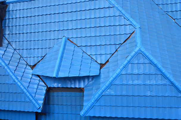 blauwe dakpannen - Foto, afbeelding