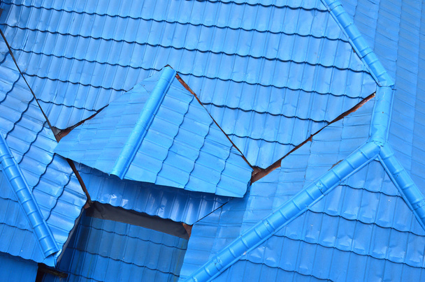 tuiles de toit bleu
 - Photo, image