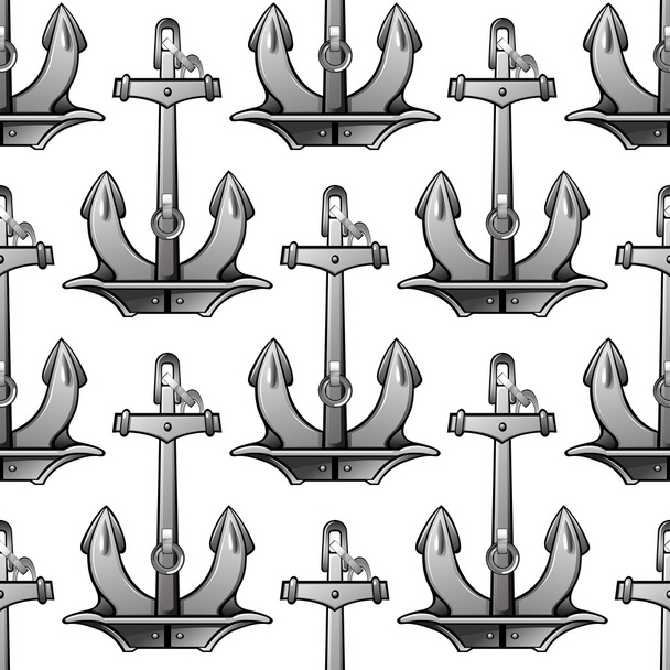 Nautical stockless anchors seamless pattern - Vector, Image