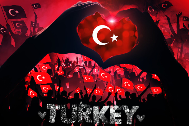 Bandera de Turquía, diseño de la bandera y estudio de presentación
 - Foto, Imagen