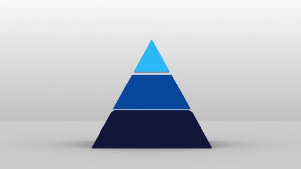 3D форма піраміди з трьома шарами, вектор Інфографіка (включена альфа
) - Кадри, відео