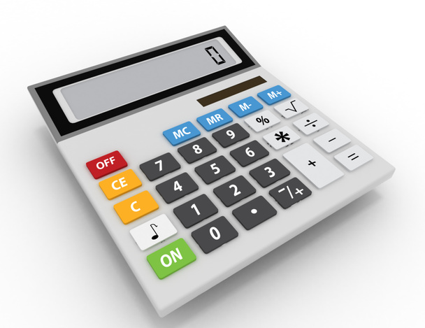 elektronische rekenmachine geïsoleerd op witte achtergrond - Foto, afbeelding