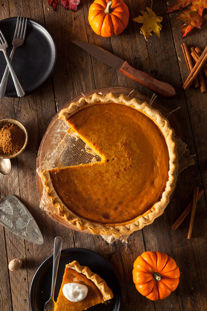 Festive Homemade Pumpkin Pie - Фото, изображение