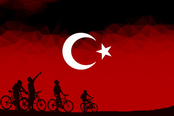Bandera de Turquía, diseño de la bandera y estudio de presentación
 - Foto, Imagen
