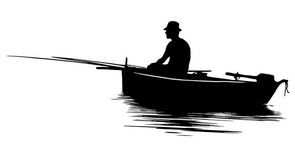silhouette de pêcheur
 - Vecteur, image