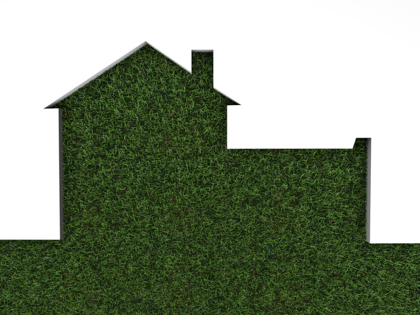 House on green grass - Foto, imagen