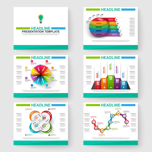 Set of multipurpose presentation infographic for powerpoint - Vector, Image