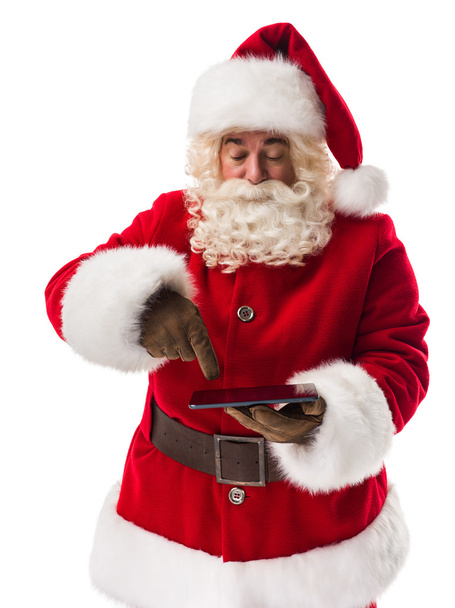 Портрет Санта-Клауса с планшетным ПК
 - Фото, изображение