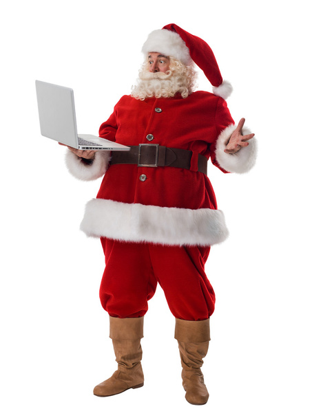 Santa Claus Portrait with laptop - Foto, imagen