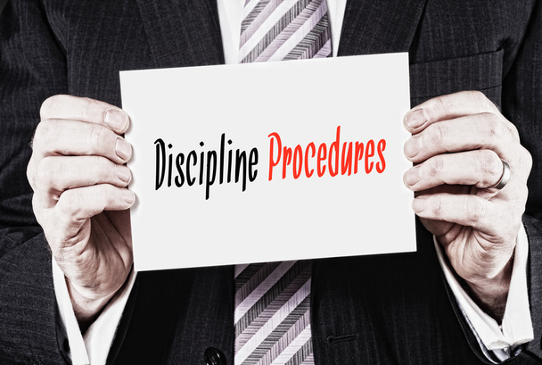 Iscrizione nera e rossa Procedure di disciplina
 - Foto, immagini