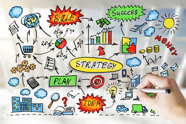 diagram of a business strategy - Foto, Bild