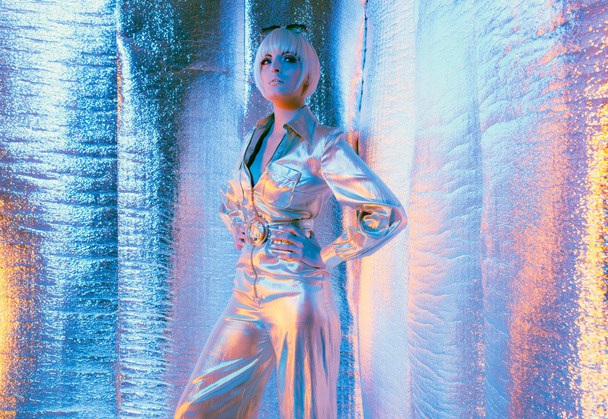 Space woman wearing jump suit - Fotó, kép