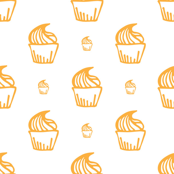 pattern cupcake  seamless - ベクター画像