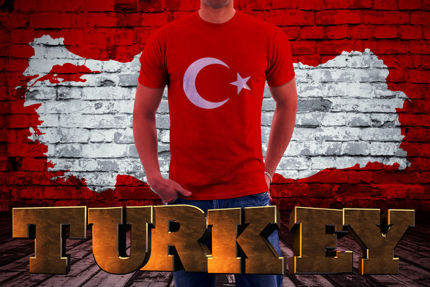Flaga turecka, turecki mapa projektu - Zdjęcie, obraz