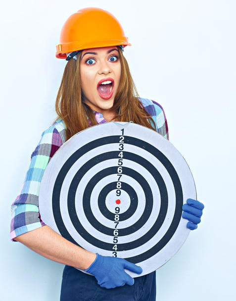 funny  woman holds target - Fotografie, Obrázek