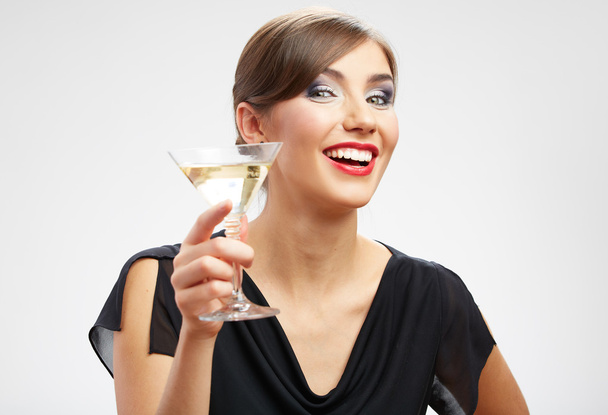 Woman drinks wine - Фото, зображення