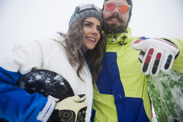 Couple on the ski slope - Photo, Image