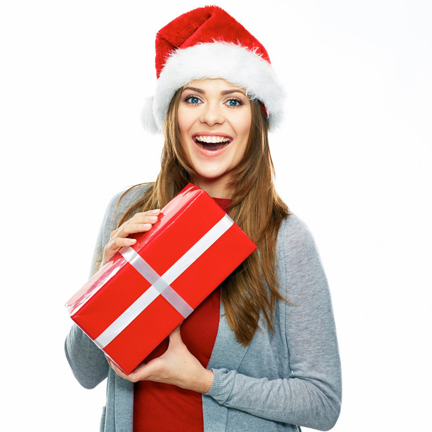 Smiling woman in Santa hat - Fotografie, Obrázek